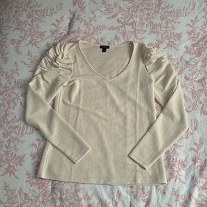 Ann Taylor Puff Shoulder Long Sleeve Shirt
